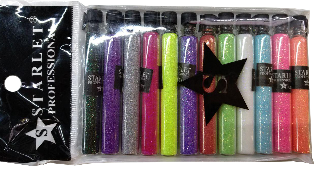 Бархатный песок (флок) Starlet для дизайна ногтей, 12 шт. luxe condoms виброкольца luxe vibro бархатный молот презерватив