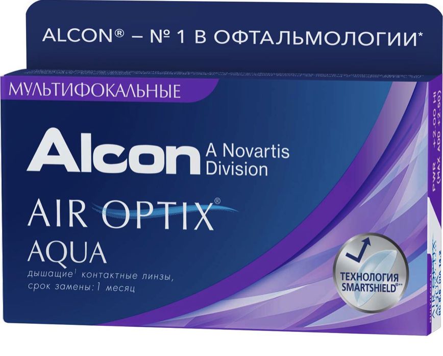 фото Контактные линзы alcon air optix aqua multifocal, -6.00, add med