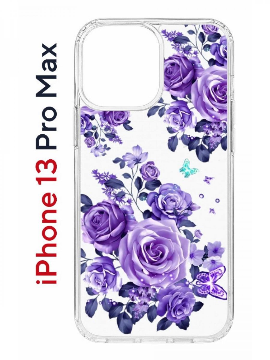 Чехол на iPhone 13 Pro Max с принтом Kruche Print Roses, бампер с защитой камеры