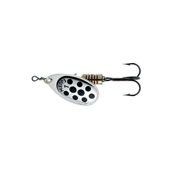 

Блесна вращающаяся Mepps Aglia PTS 1 Silver/Black dots, Черный;серебристый
