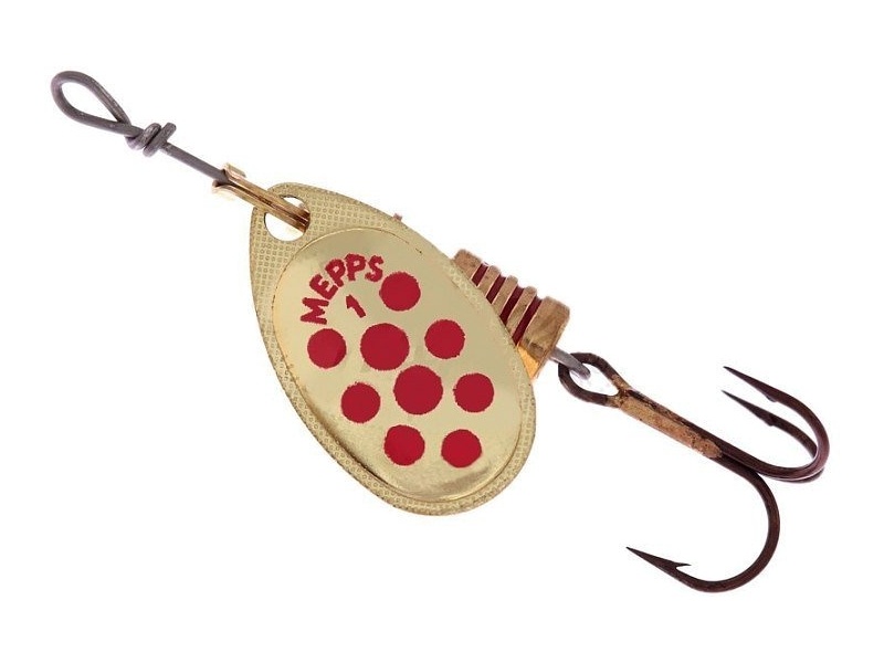 

Блесна вращающаяся Mepps Aglia PTS 1 Gold/Red dots