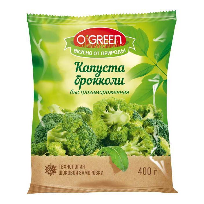 Капуста брокколи O'Green быстрозамороженная 400 г