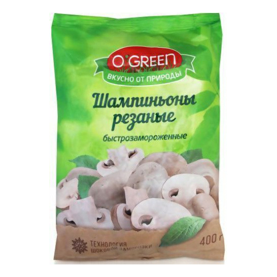 

Шампиньоны O'Green быстрозамороженные 400 г