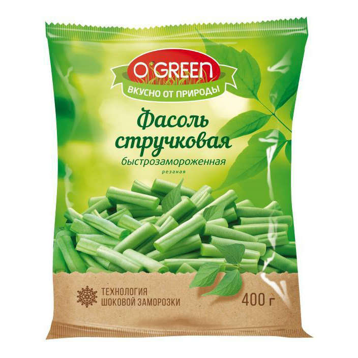 Замороженная фасоль стручковая O'Green резаная 400 г