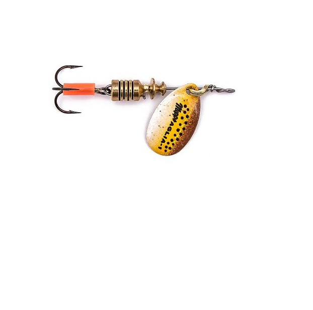 

Блесна вращающаяся Mepps Aglia Fluo Micropigments Trout 0 Brown, Золотистый