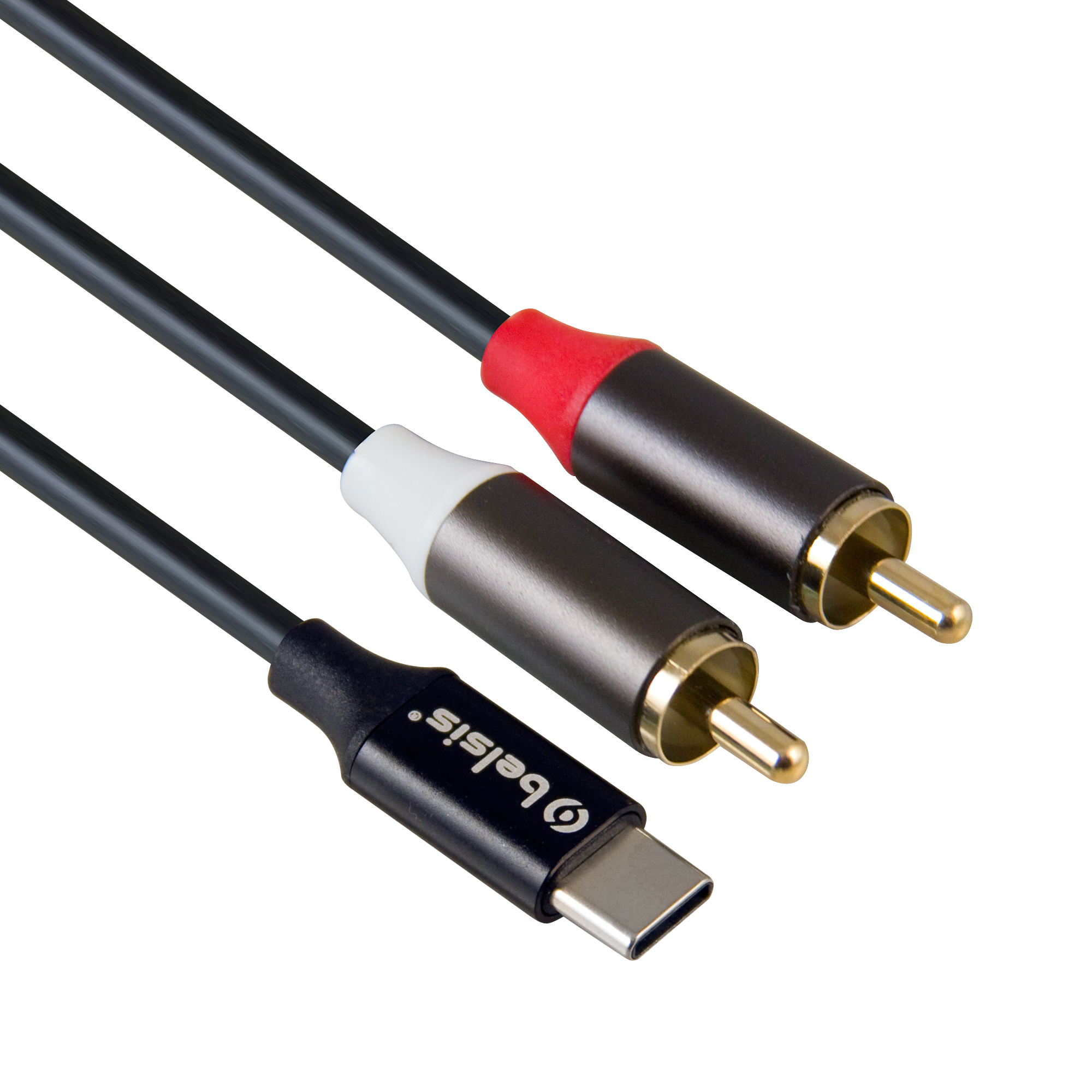 Кабель USB Type C - 2RCA, 24 бит / 48 кГц., Аудио Стерео, 2.0 метра, Belsis / BW1627