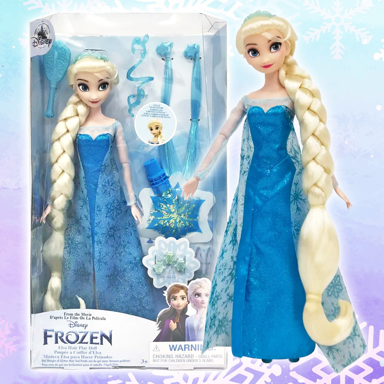 Кукла Эльза Disney Frozen Магия волос B09VF кукла paola reina пилар в клетчатом платье с повязкой для волос 32 см