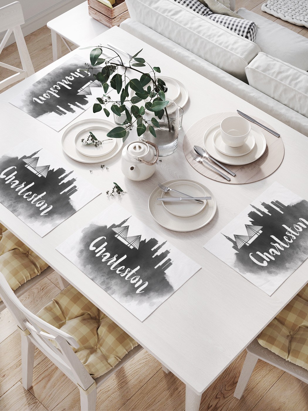 

Комплект салфеток JoyArty "Графический Чарлстон" для сервировки стола (32х46 см, 4 шт.), Белый, Графический Чарлстон