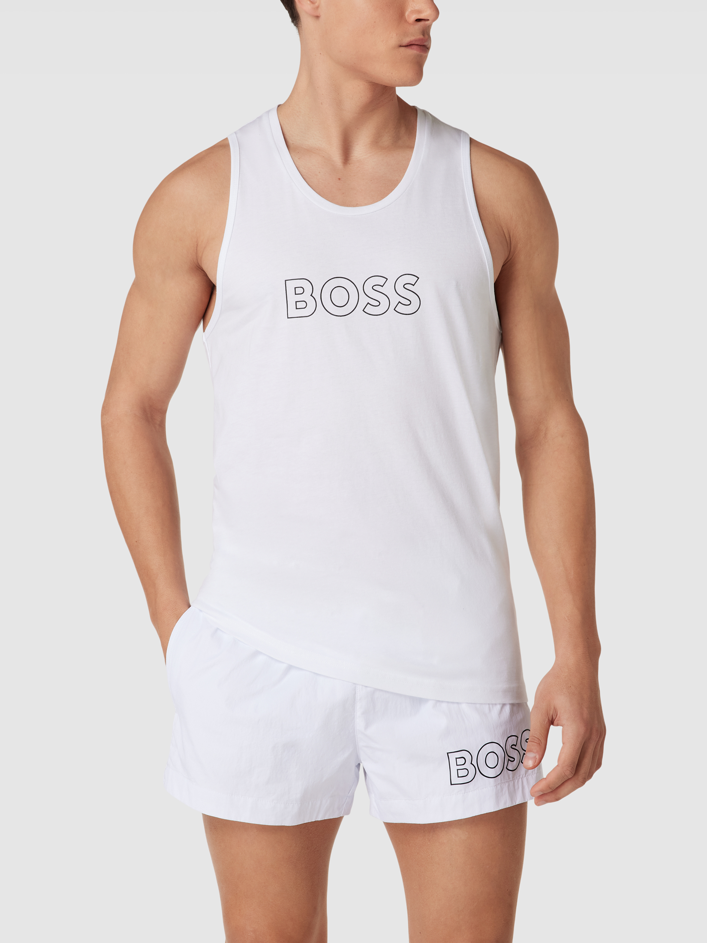 

Майка мужская BOSS 1737659 белая M доставка из-за рубежа, Белый, 1737659