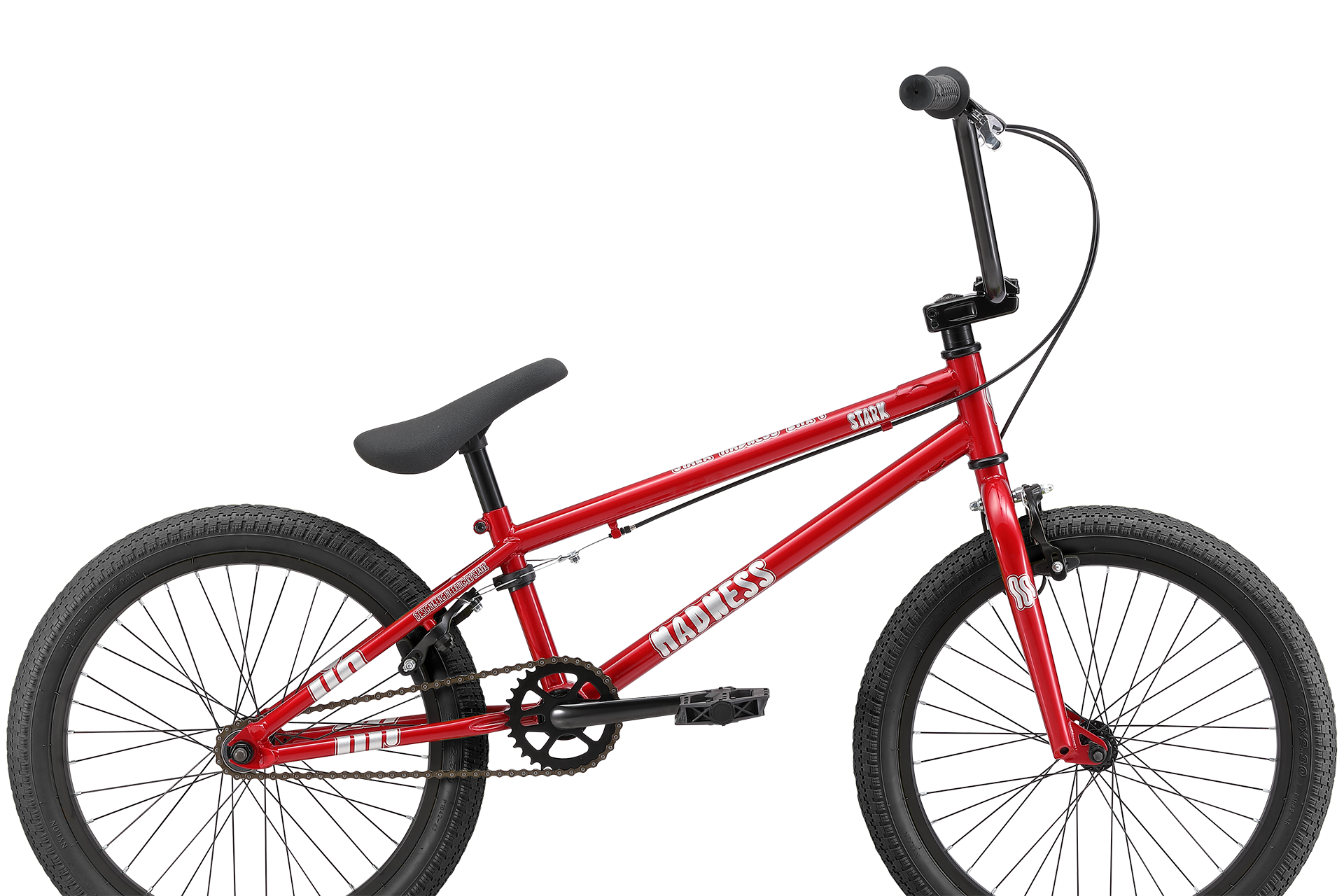 Велосипед Stark Madness BMX 1 2024 красный серебристый черный 9