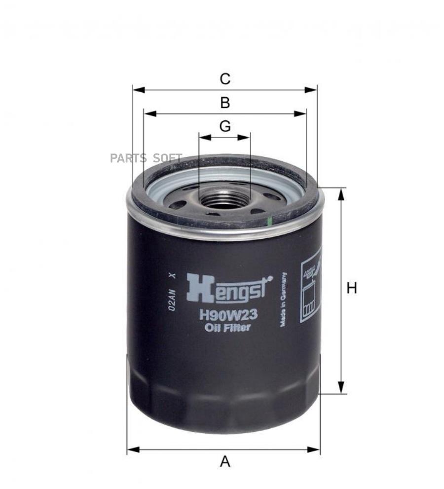 

Фильтр масляный Hengst H90W23
