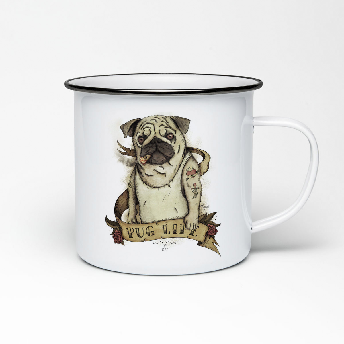 

Кружка металлическая CoolPodarok Мопс. Pug life