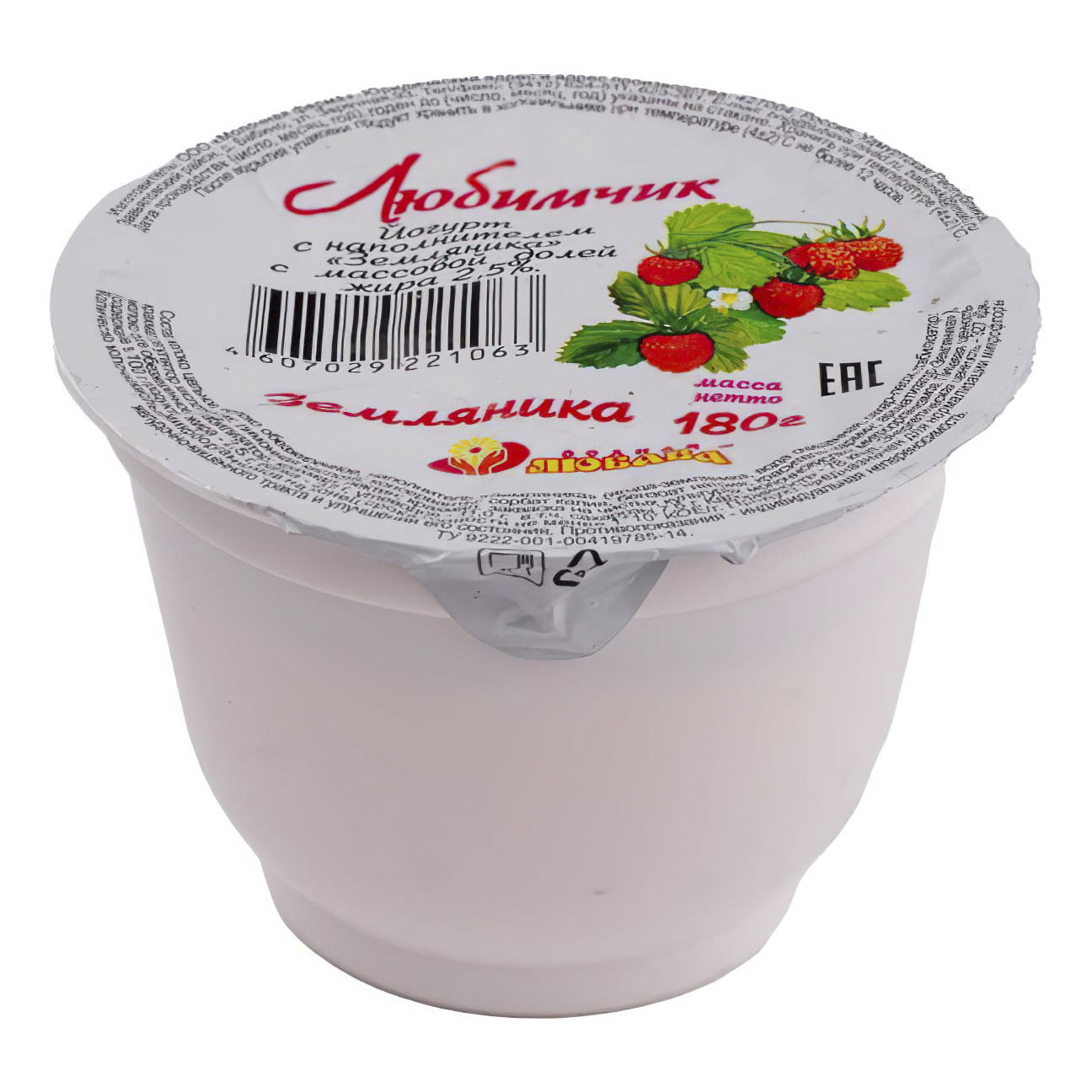 

Йогурт Любимчик земляника 2,5% 180 г