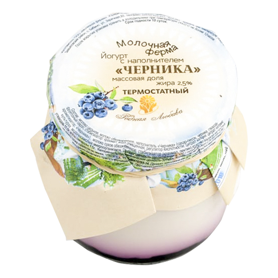 

Йогурт Родная Любава черника 2,5% БЗМЖ 180 г