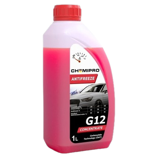 Ch142_антифриз 1L Chemipro G12! Концентрат Oat Красный CHEMIPRO арт. CH142