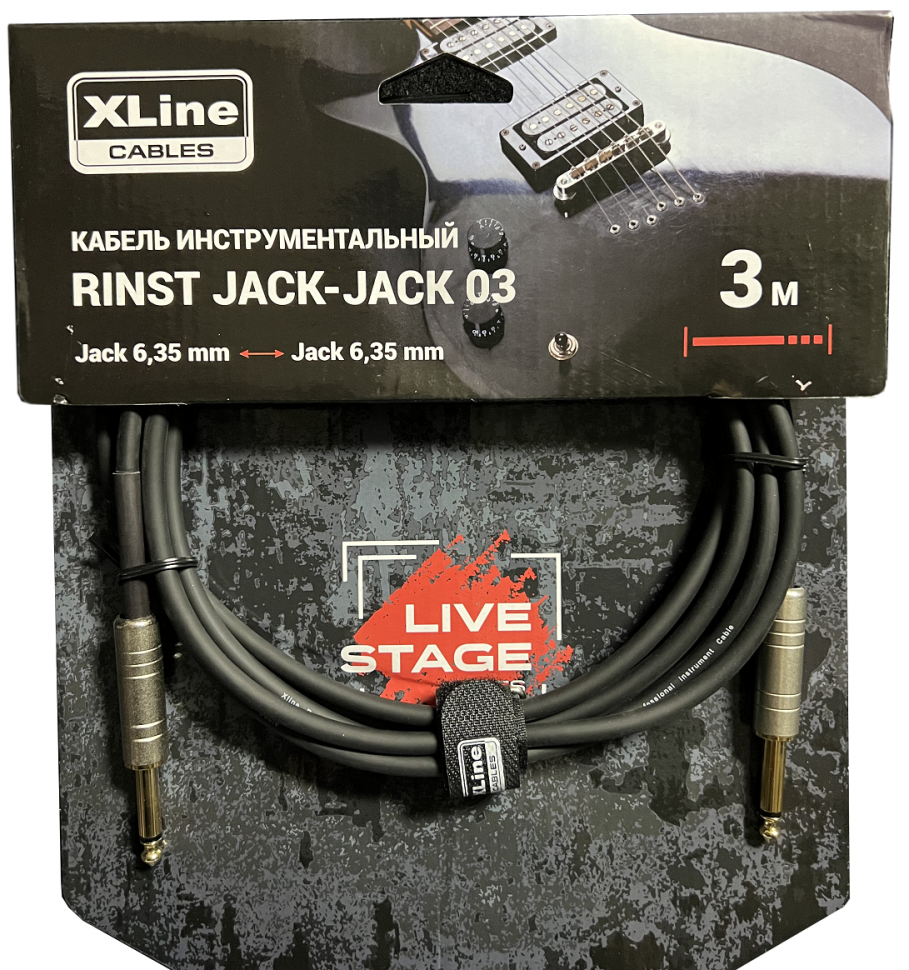 

Кабель инструментальный Xline Cables RINST JACK-JACK 03 mono 2xJack 6,35 mm, 3 м, Черный
