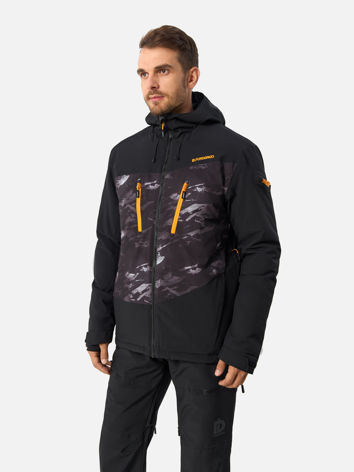 Куртка Fundango для мужчин, горнолыжная, размер XXL, 1QAD102, чёрная, камуфляж