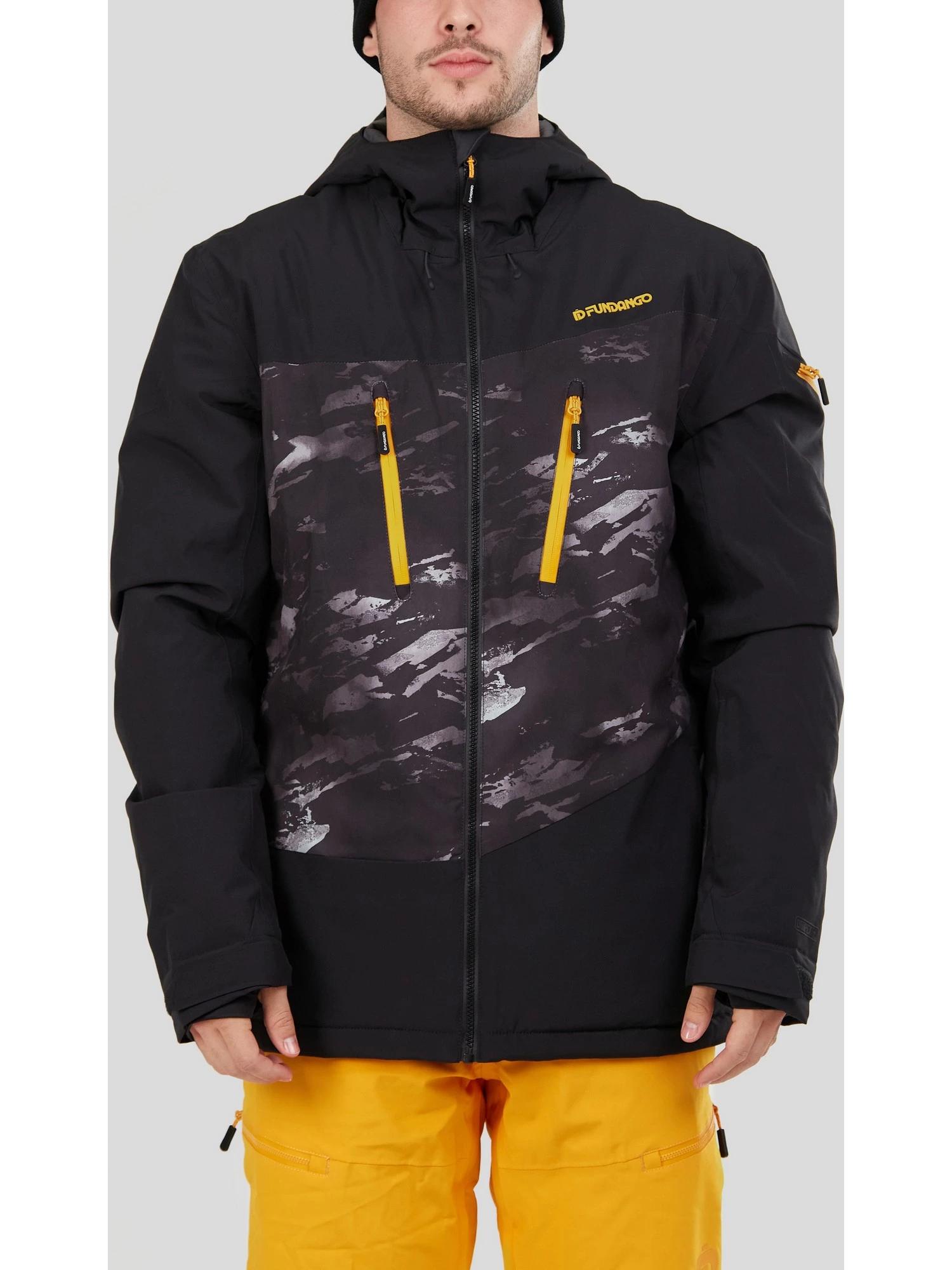 Куртка Fundango для мужчин, горнолыжная, размер S, 1QAD102, чёрная, камуфляж