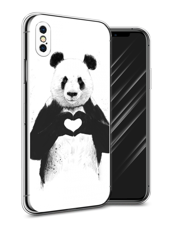 

Чехол Awog на Apple iPhone XS Max (10S Max) / Айфон XS Max (10S Max) "Панда love", Разноцветный, 11950-10