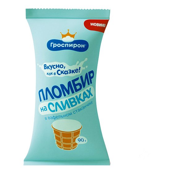 

Мороженое пломбир Гроспирон на натуральных сливках в стаканчике БЗМЖ 90 г
