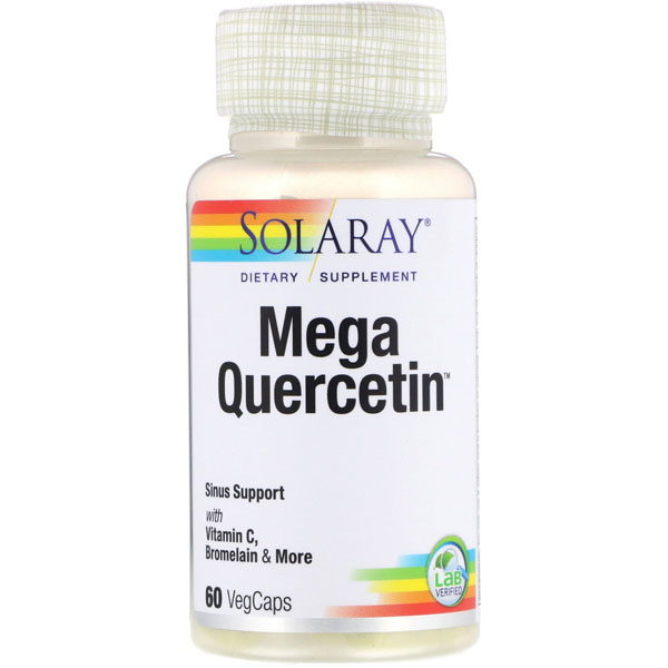 фото Solaray mega quercetin 60 капсул витамин с кверцетин бромелайн рутин гесперидин