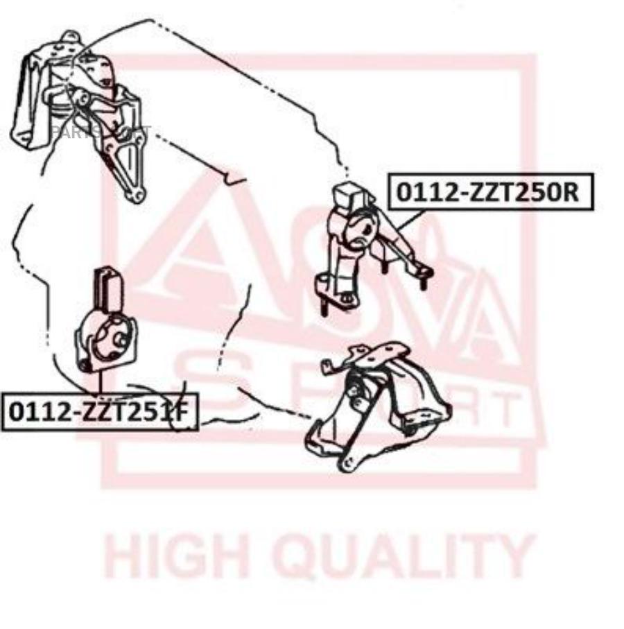 

Подушка двигателя ASVA 0112ZZT251F передняя правая, левая