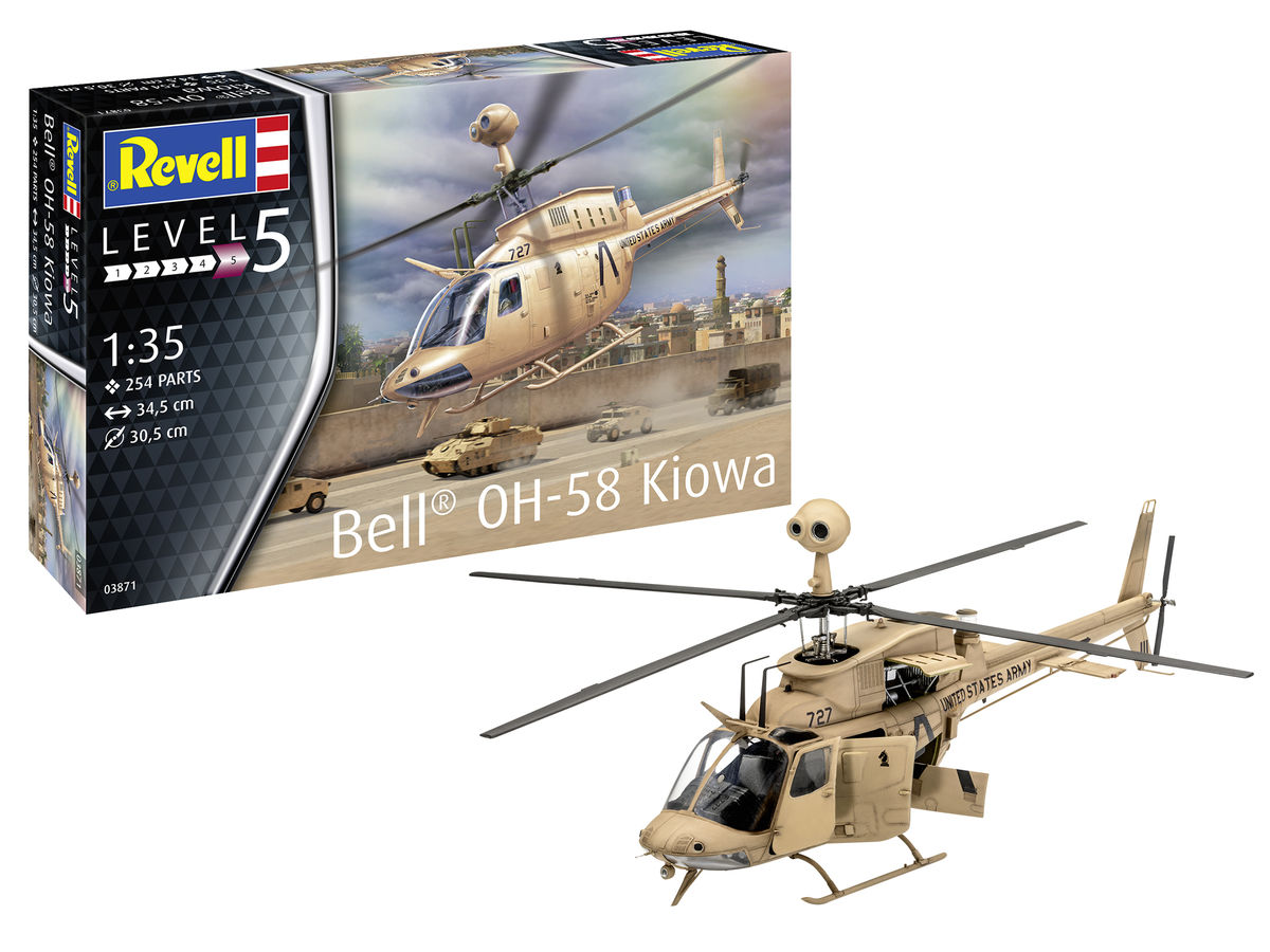 фото Сборная модель американский легкий вертолет oh-58 kiowa revell 03871