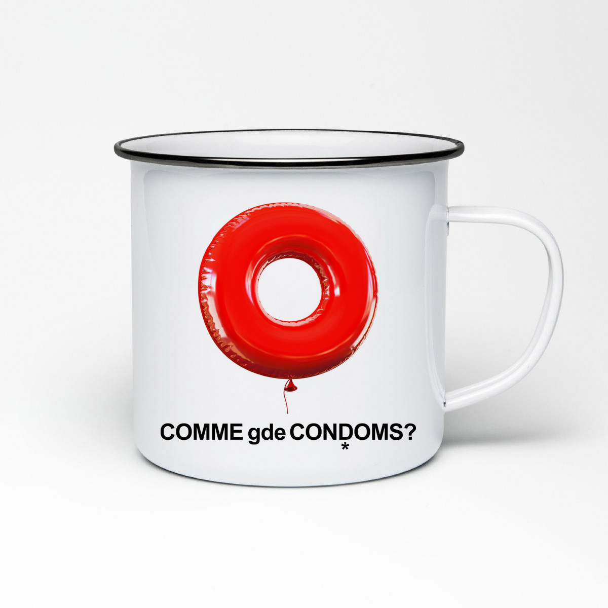 

Кружка металлическая CoolPodarok Comme gde condoms