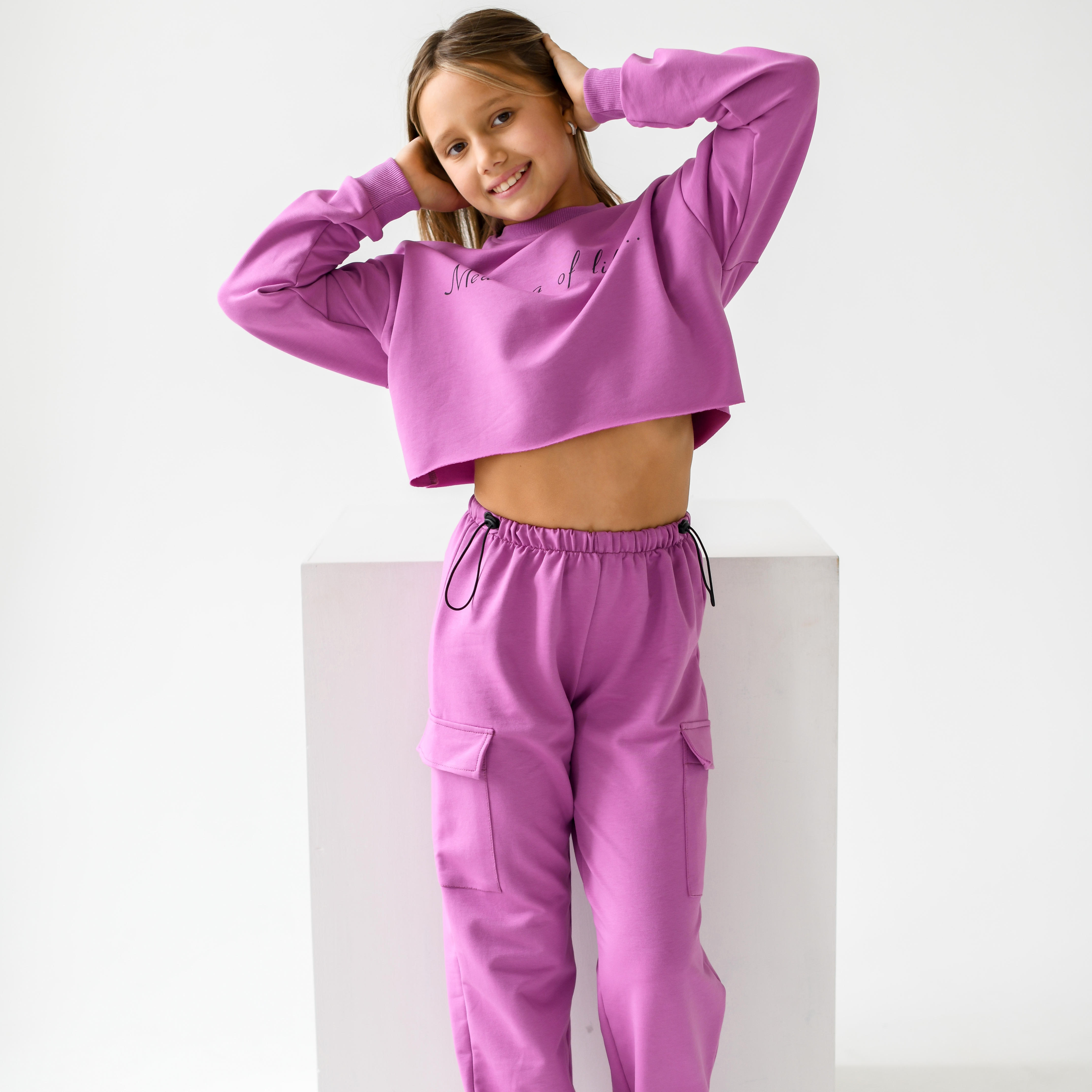 Костюм спортивный детский LikeRostik Krop, фиолетовый, размер 158