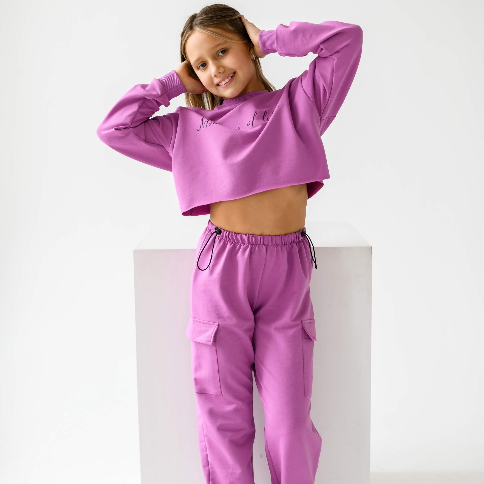Костюм спортивный детский LikeRostik Krop, фиолетовый, размер 134