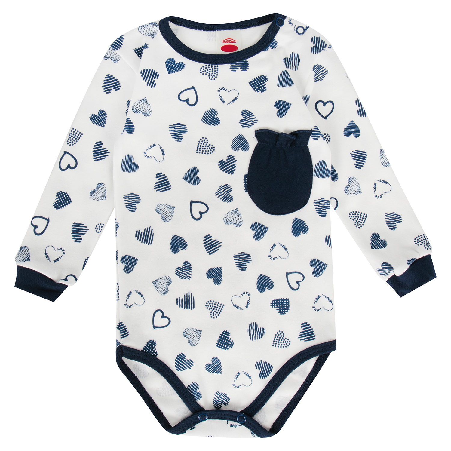 

Боди Makoma Sweet hearts синий р.80, GL000811867