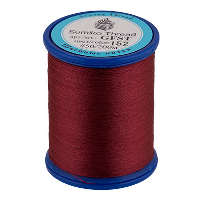 Нитки SumikoThread 219 я, 200 м, №152 темный бордовый