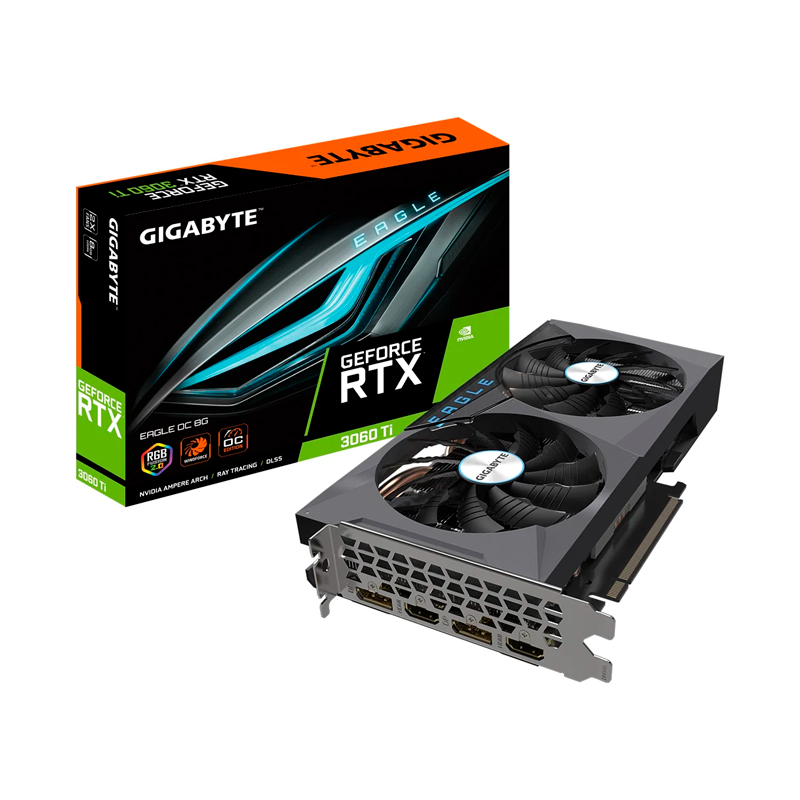 Видеокарта GIGABYTE NVIDIA GeForce RTX 3060 Ti EAGLE OC (LHR) (PCIE16 RTX3060TI 8GB LHR)