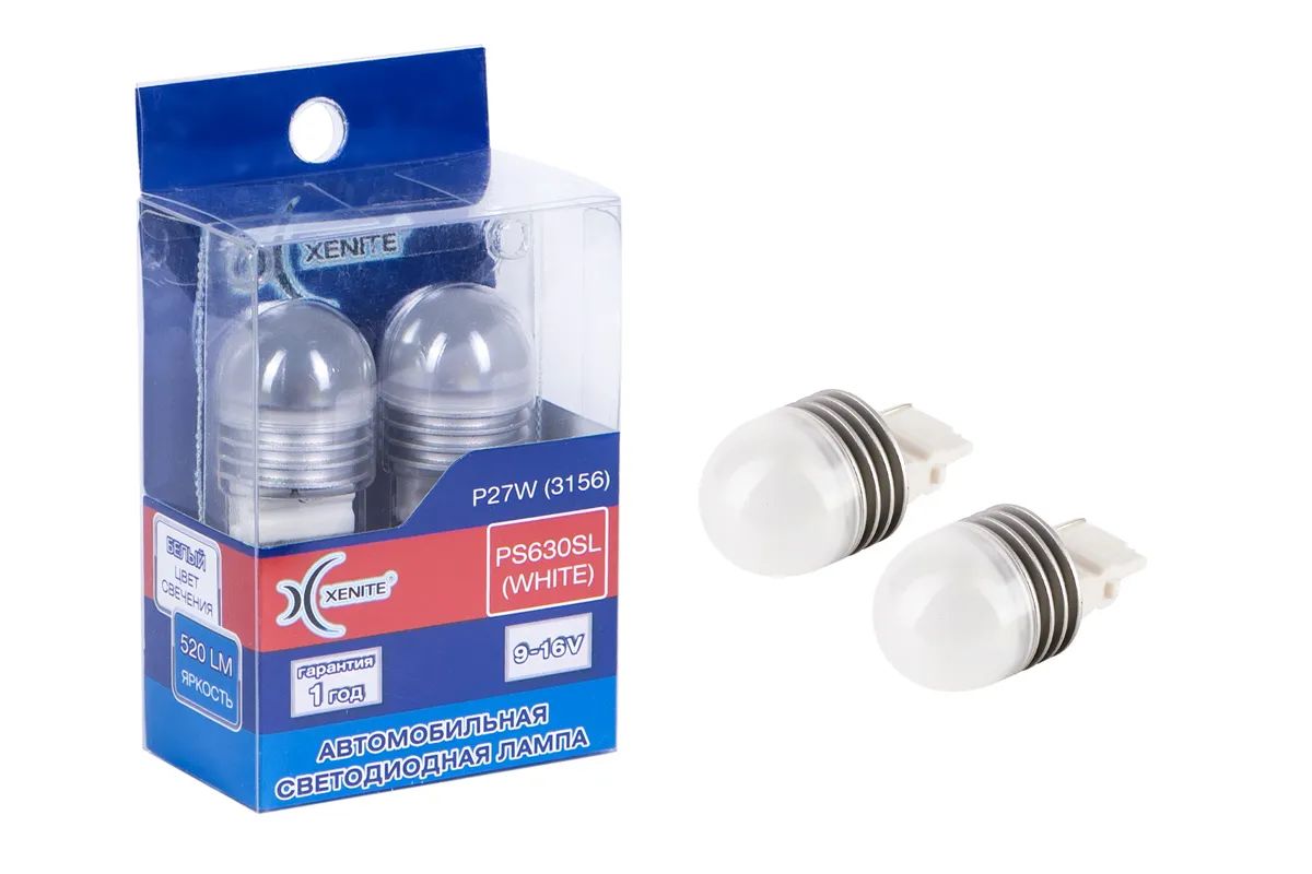 

Диод Xenite PS630SL (P27W/3156) 9-16V Яркость: 520Lm уп.2шт, P27W