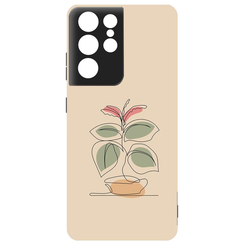 

Чехол-накладка Krutoff Soft Case Цветок для Samsung Galaxy S21 Ultra (G998) черный