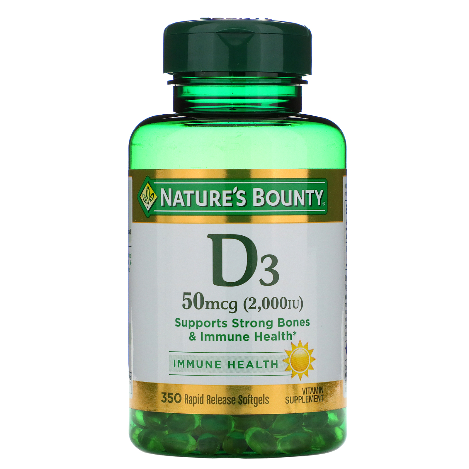 

Nature's Bounty Vitamin D3 2000 IU, 350 softgels, витамин Д 2000 МЕ
