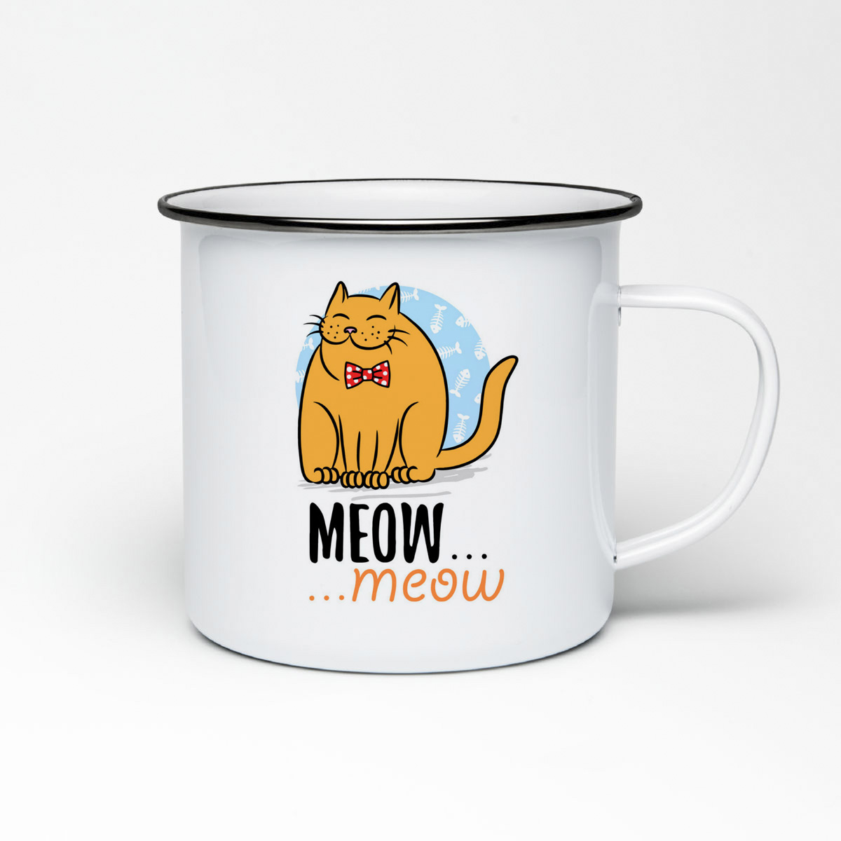 

Кружка металлическая CoolPodarok Прикол. Meow... meow есть пара он