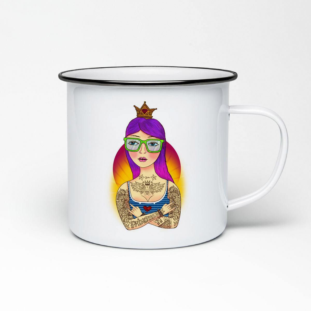 

Кружка металлическая CoolPodarok Девочка с тату