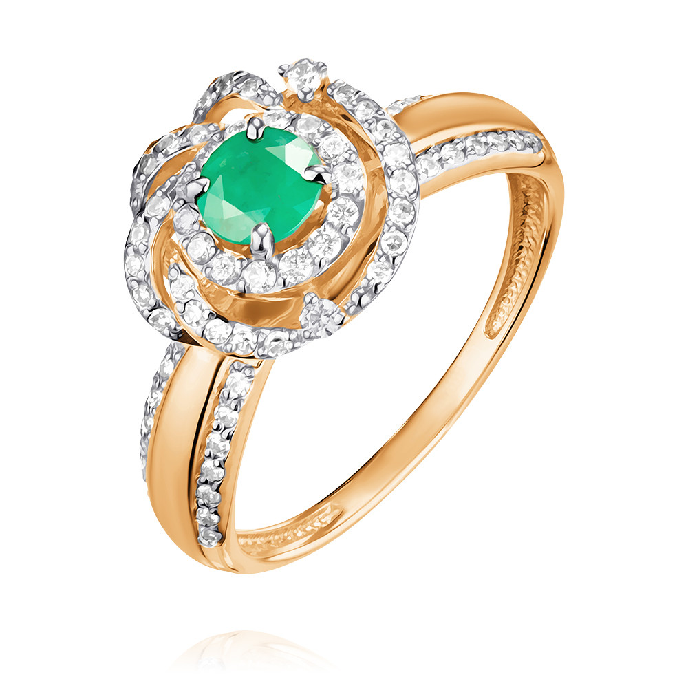 

Кольцо из красного золота с бриллиантом/изумрудом р.  ADAMAS 14037976/01-А50Д-433, 14037976/01-А50Д-433