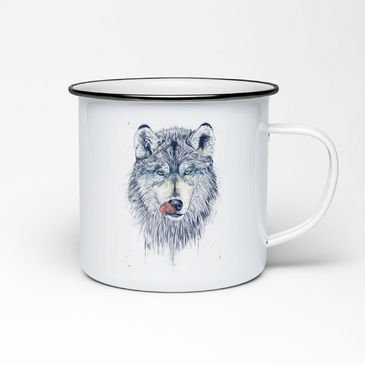 

Кружка металлическая CoolPodarok Животные Волк облизывается