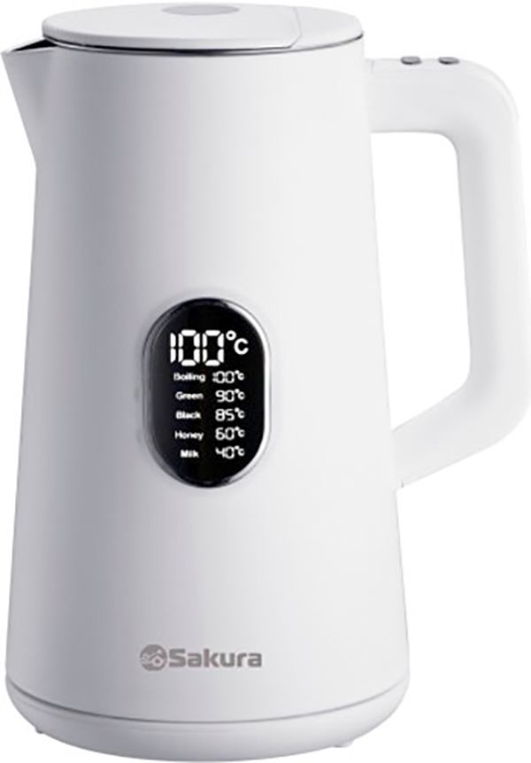 Чайник электрический SAKURA SA-2171W Premium 1.5 л белый бак ведро пищевой 17 7 л с крышкой белый