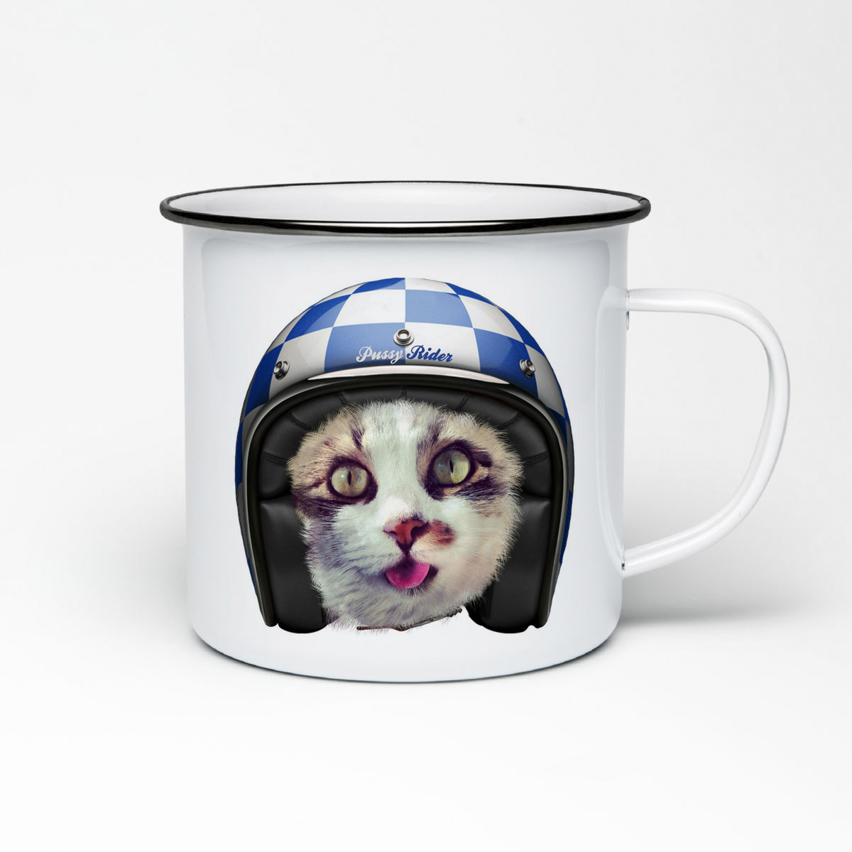 

Кружка металлическая CoolPodarok Котик Пусси Райдер