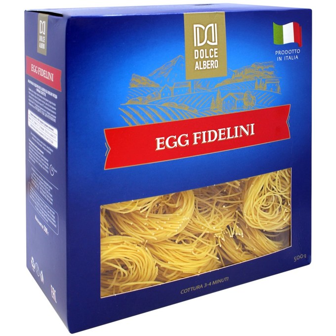 Макаронные изделия Dolce Albero Egg Fidellini Спагетти Гнезда яичные 450 г