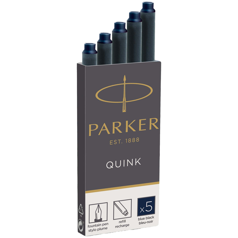 

Картриджи чернильные Parker "Cartridge Quink" темно-синие, 5шт., блистер