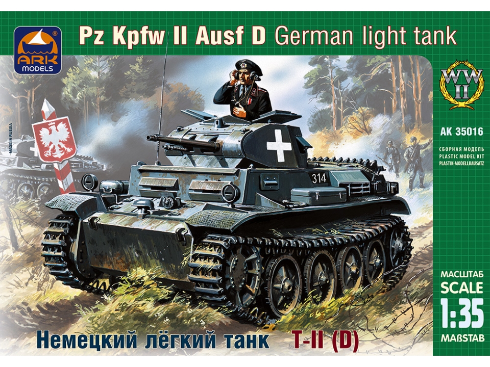 фото Немецкий легкий танк т ii d 35016 ark-models 1/35