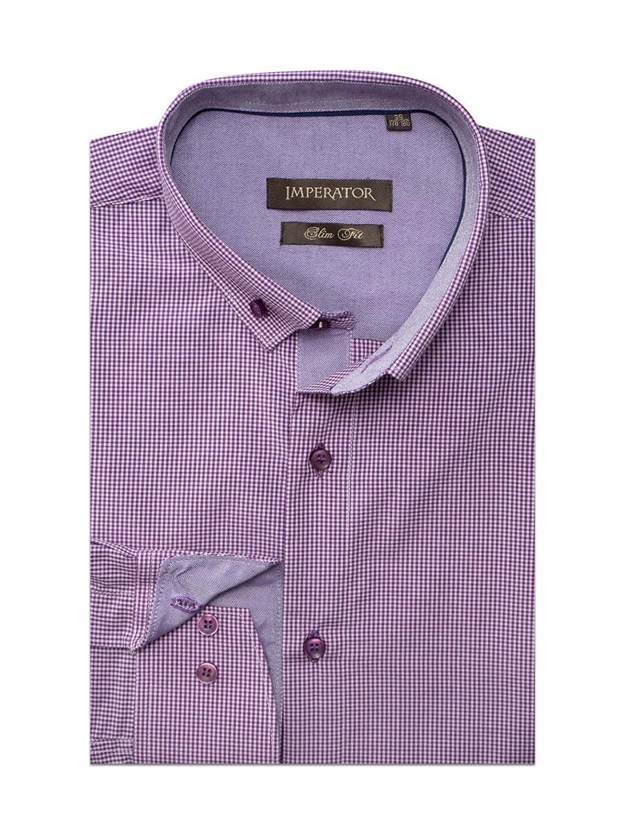 Рубашка мужская Imperator Public 41-33-sl фиолетовая 39/ 170-178