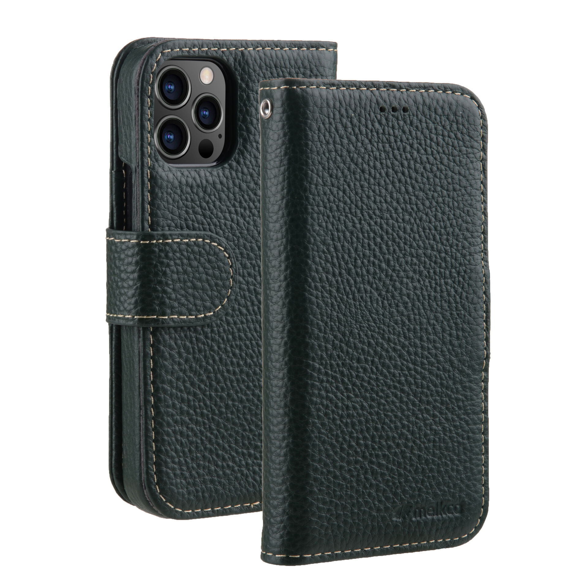 

Кожаный чехол книжка Melkco Wallet Book Type для iPhone 14 Pro (6.1"), темно-зеленый, Wallet Book Type для iPhone 14 Pro