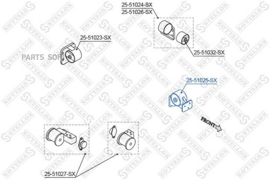 

STELLOX Подушка ДВС STELLOX 2551025sx