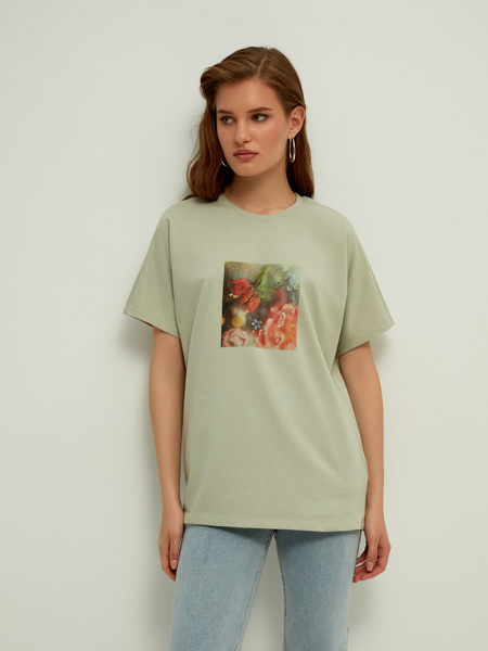 

Футболка женская ZARINA 2265554466 зеленая XS, 2265554466