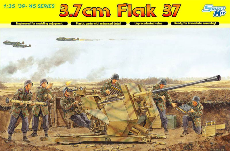 

Сборная модель 37-мм автоматическая пушка Flak 37 1 35 6483 Dragon